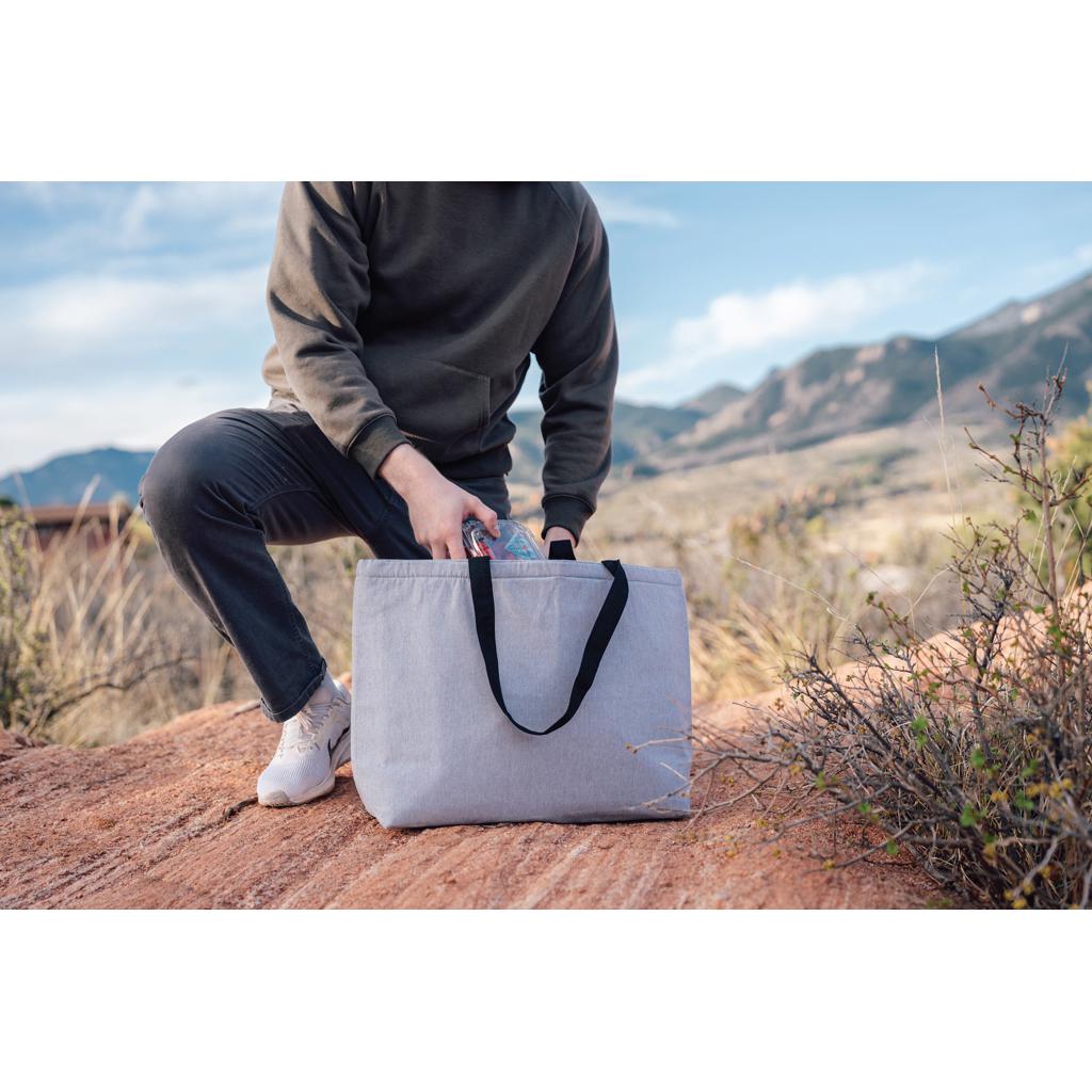 Geantă de răcire mare tip tote din pânză reciclată de 285 gsm, nevopsită Impact Aware™ grey