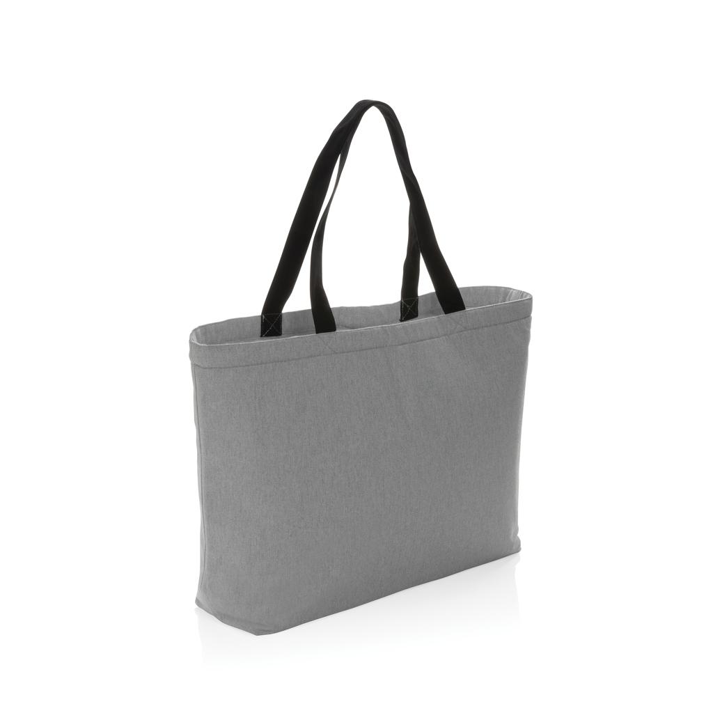 Geantă de răcire mare tip tote din pânză reciclată de 285 gsm, nevopsită Impact Aware™ grey