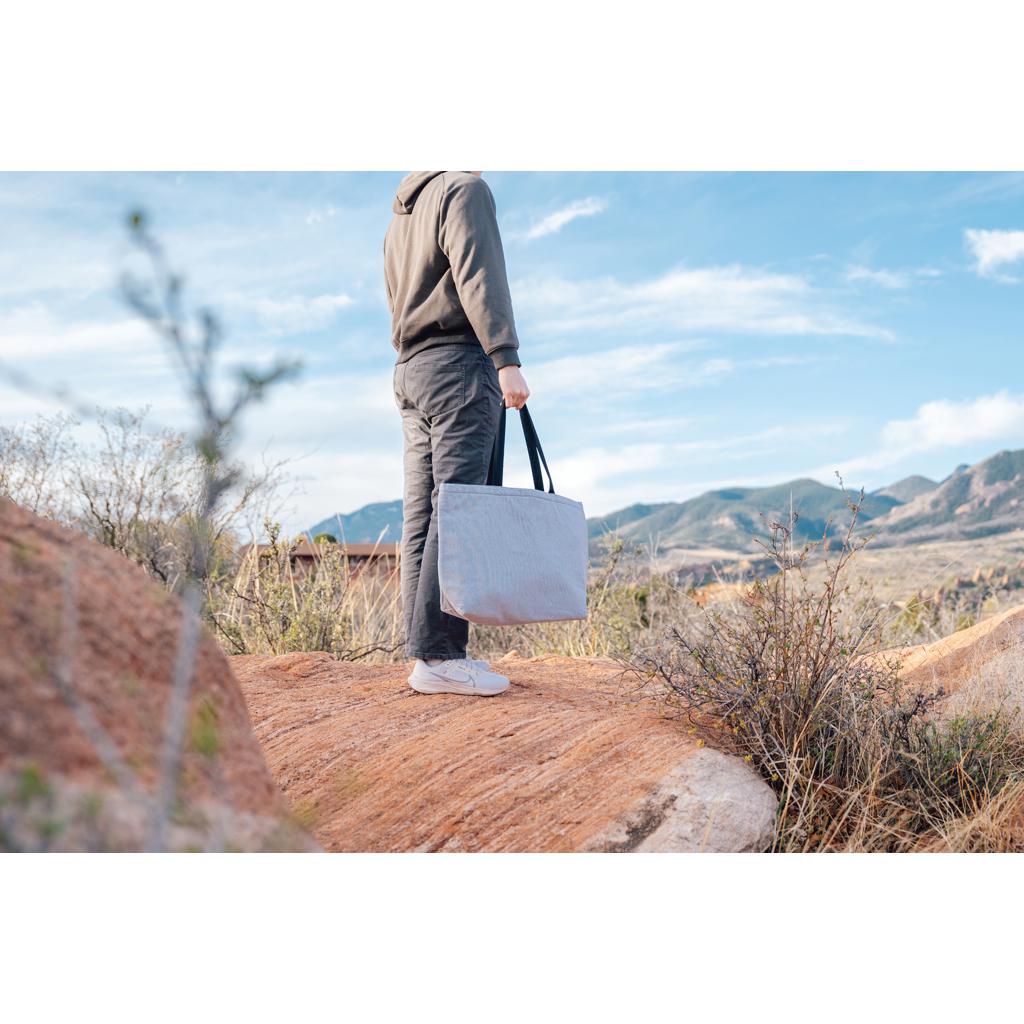 Geantă de răcire mare tip tote din pânză reciclată de 285 gsm, nevopsită Impact Aware™ grey