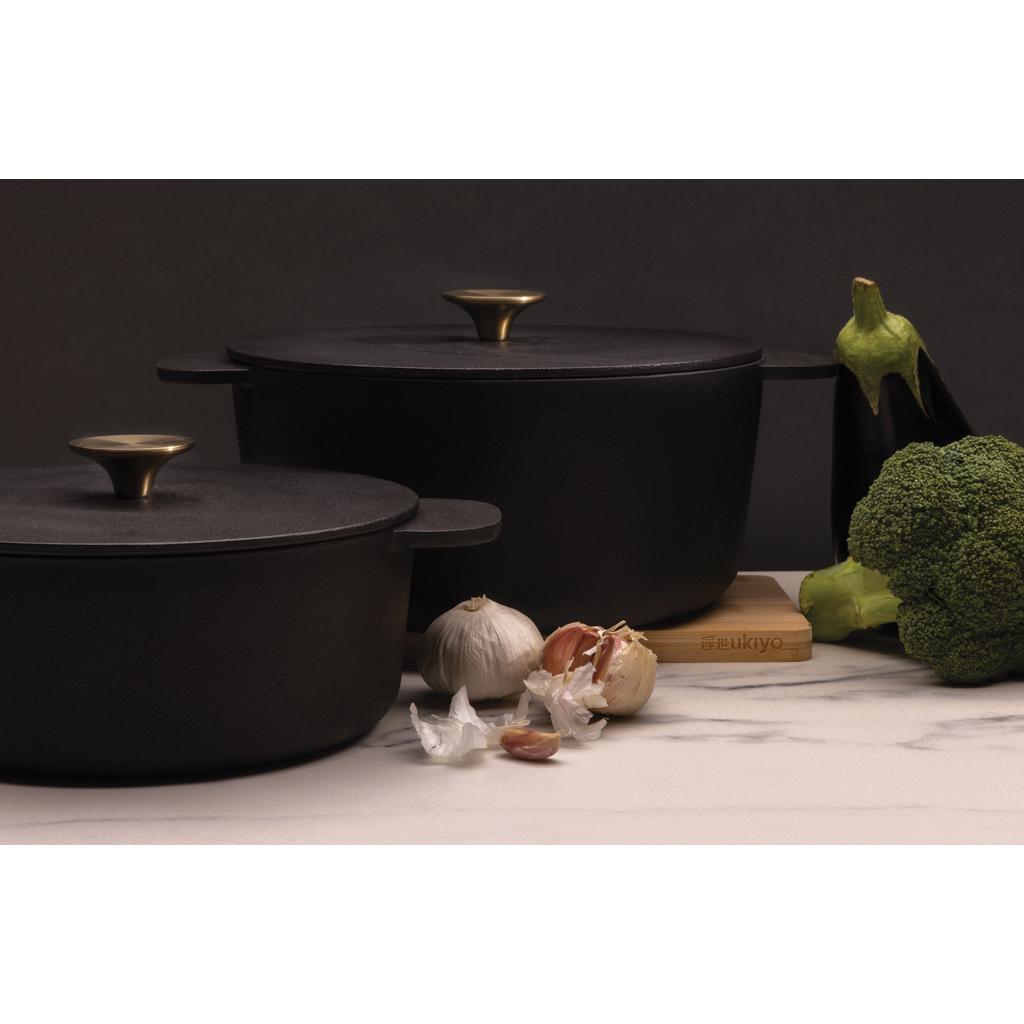 Tigaie din fontă, mărime mare Ukiyo black