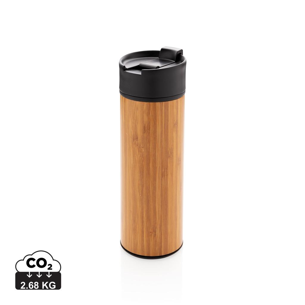 Cană de cafea vacuum cu capac din bambus Bogota brown