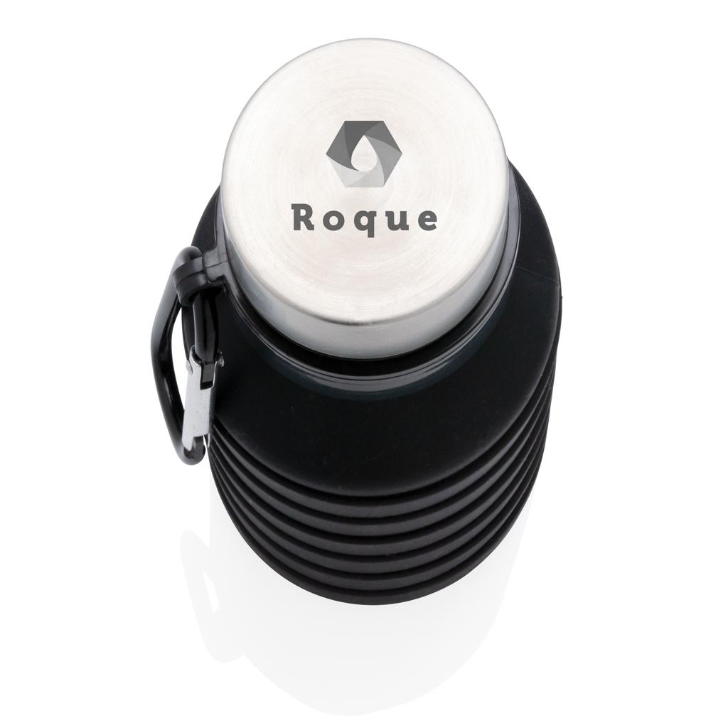 Sticlă pliabilă din silicon, rezistentă la scurgeri, cu capac black