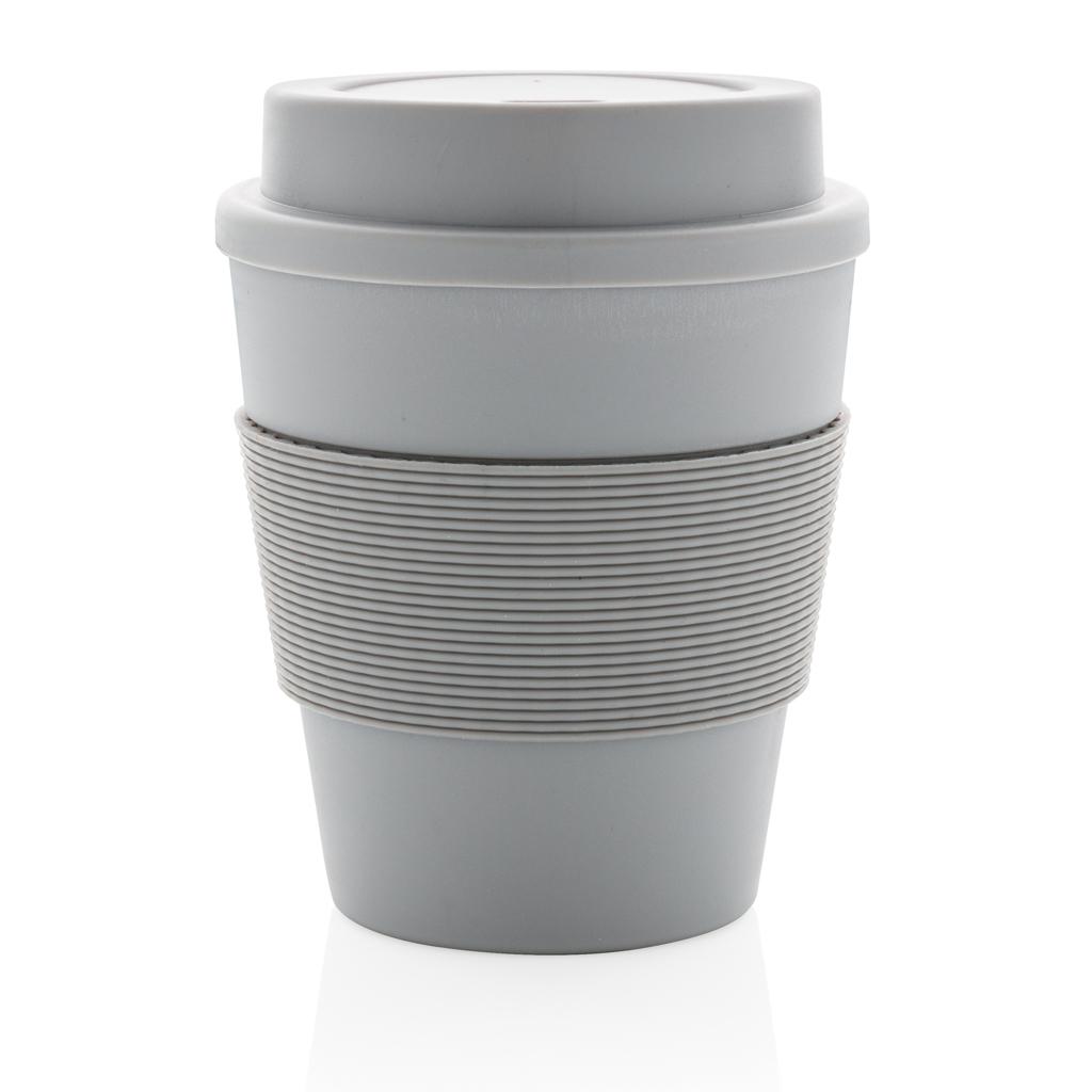 Cană de cafea reutilizabilă cu capac cu filet, 350 ml grey
