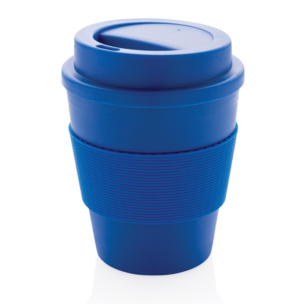 Cană de cafea reutilizabilă cu capac cu filet, 350 ml blue