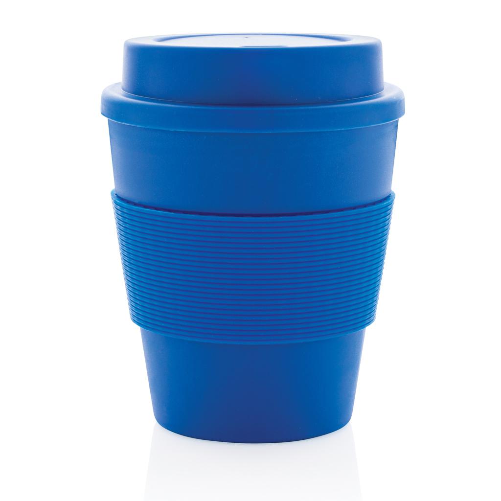 Cană de cafea reutilizabilă cu capac cu filet, 350 ml blue