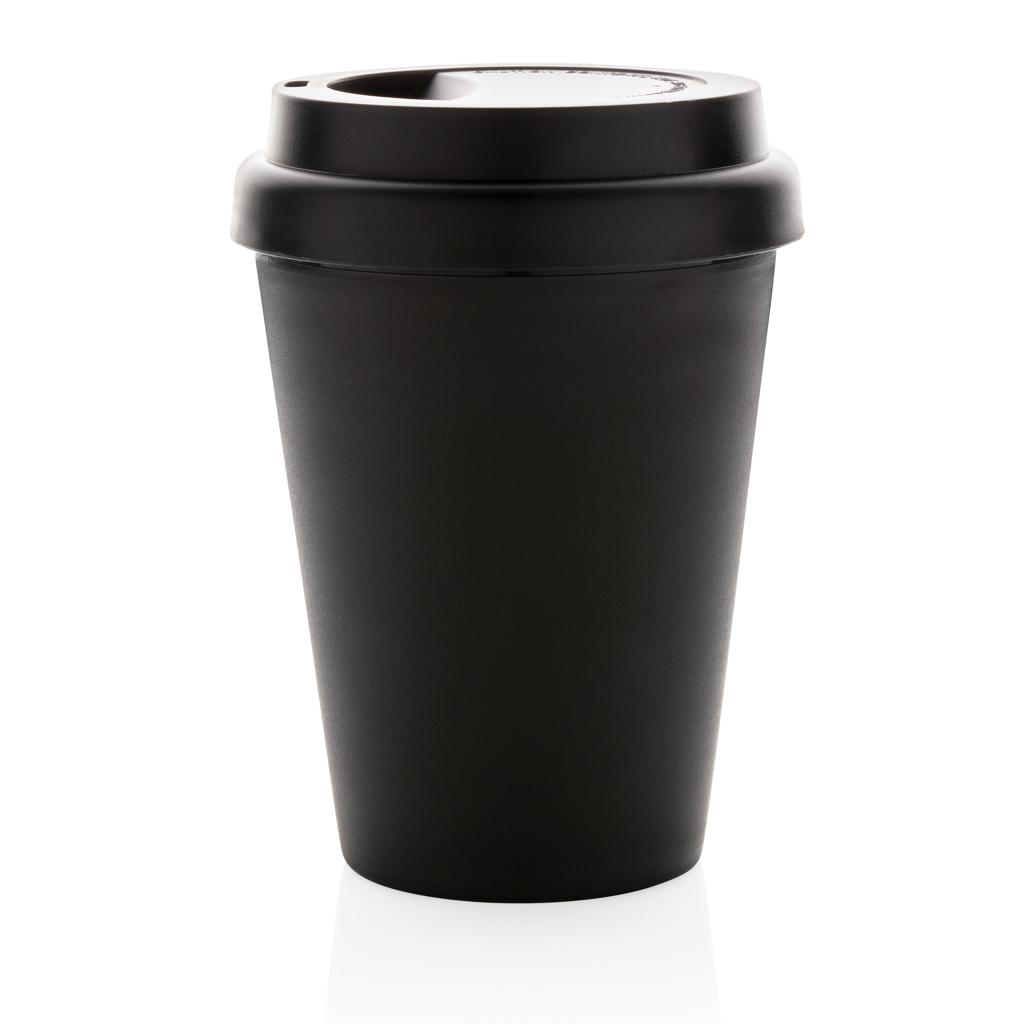 Cană de cafea reutilizabilă cu perete dublu, 300 ml black