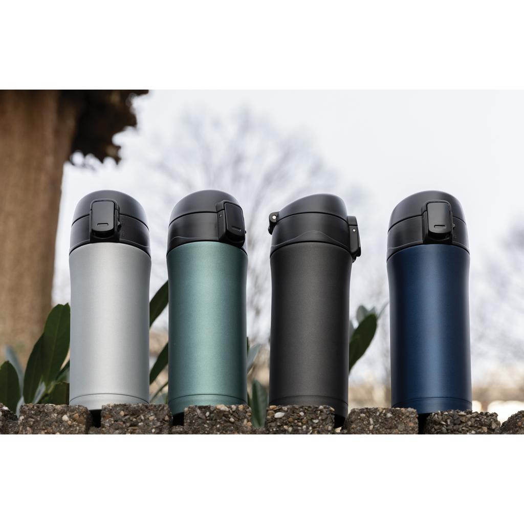 Cană vacuum metalică cu închidere ușoară grey