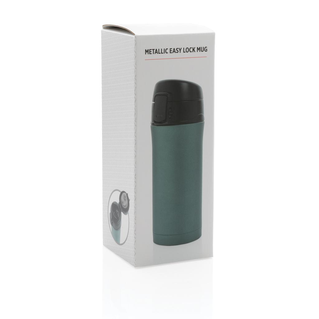 Cană vacuum metalică cu închidere ușoară green