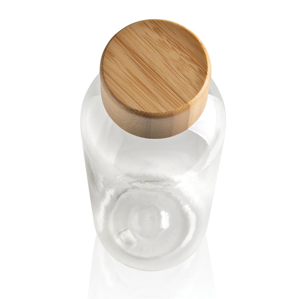 Sticlă din RPET reciclat RCS cu capac din bambus transparent