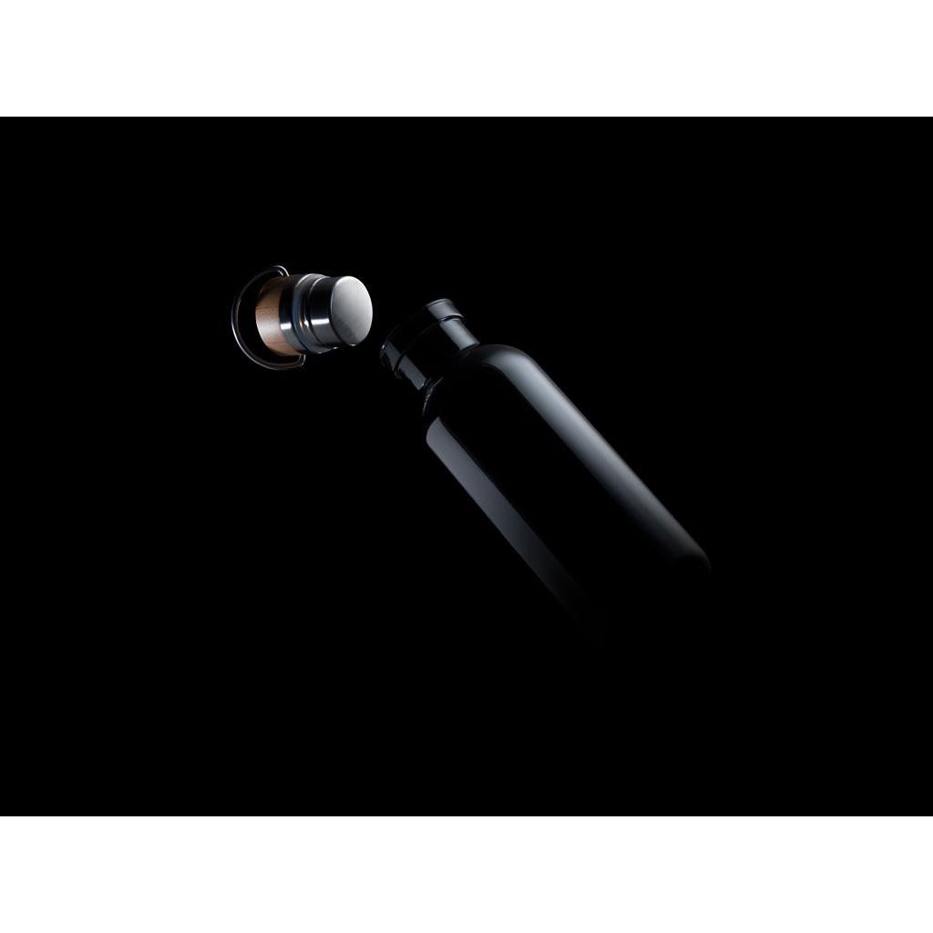 Sticlă din RPET reciclat RCS cu capac din bambus și mâner black