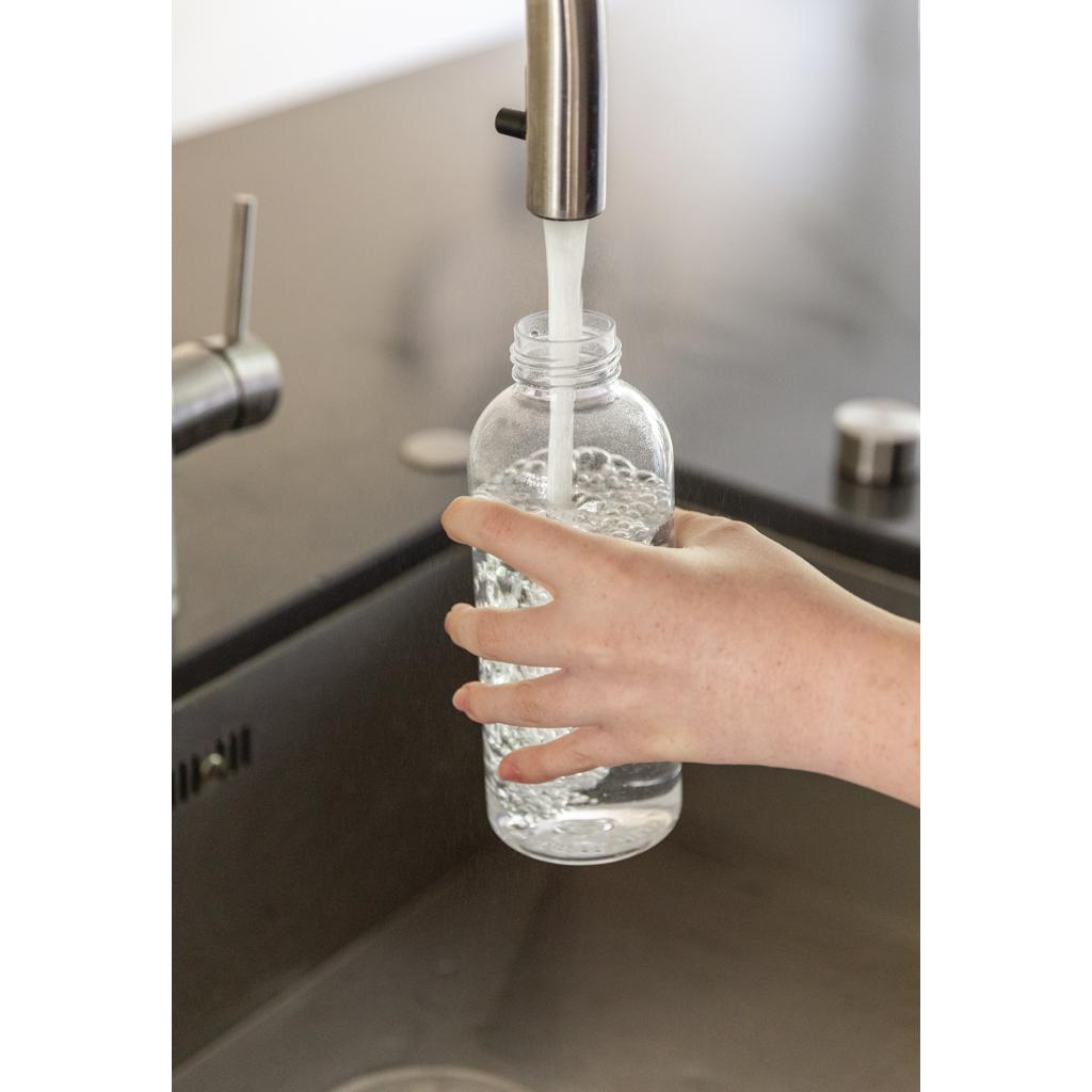 Sticlă de apă etanșă cu capac metalic transparent