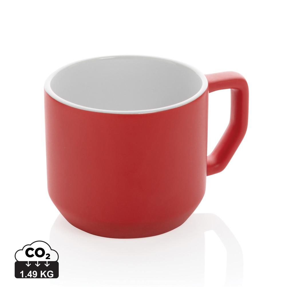 Cană ceramică modernă 350 ml red