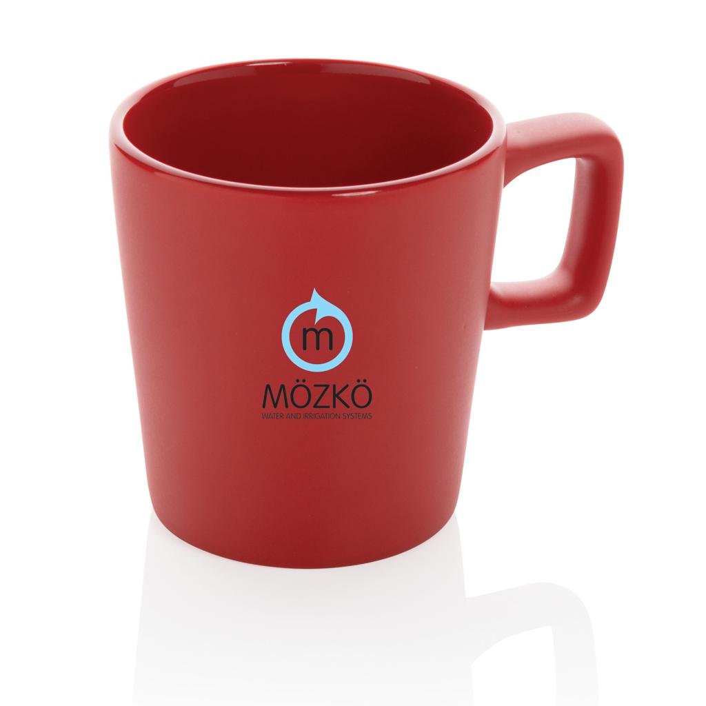 Cană de cafea modernă din ceramică 300ml red