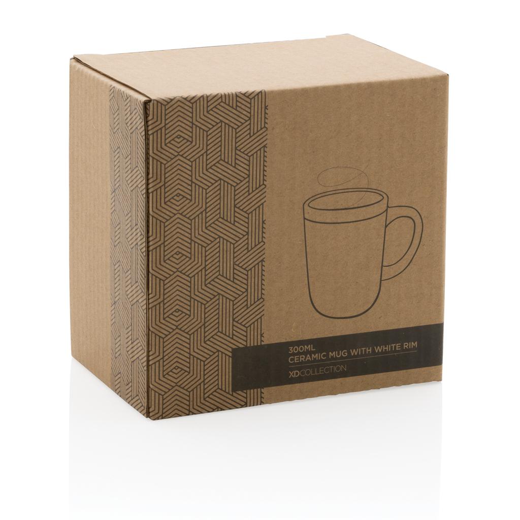 Cană ceramică cu margine albă 300ml grey