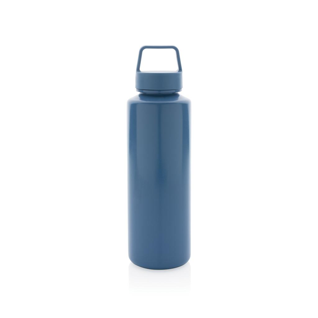 Sticlă de apă din PP reciclat, certificată RCS, cu mâner blue