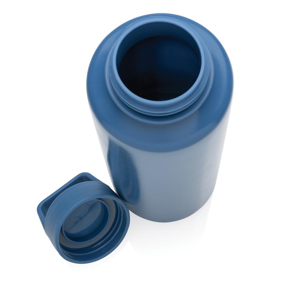 Sticlă de apă din PP reciclat, certificată RCS, cu mâner blue