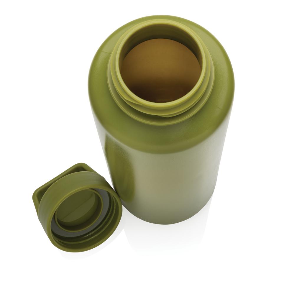 Sticlă de apă din PP reciclat, certificată RCS, cu mâner green