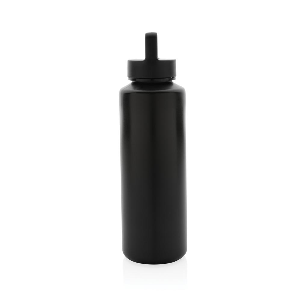 Sticlă de apă din PP reciclat, certificată RCS, cu mâner black