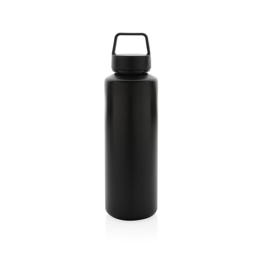 Sticlă de apă din PP reciclat, certificată RCS, cu mâner black