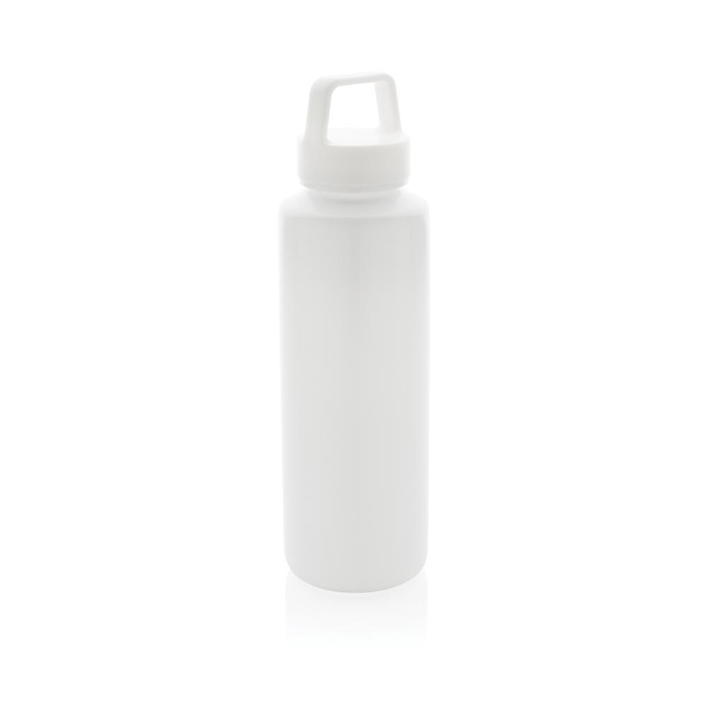 Sticlă de apă din PP reciclat, certificată RCS, cu mâner transparent