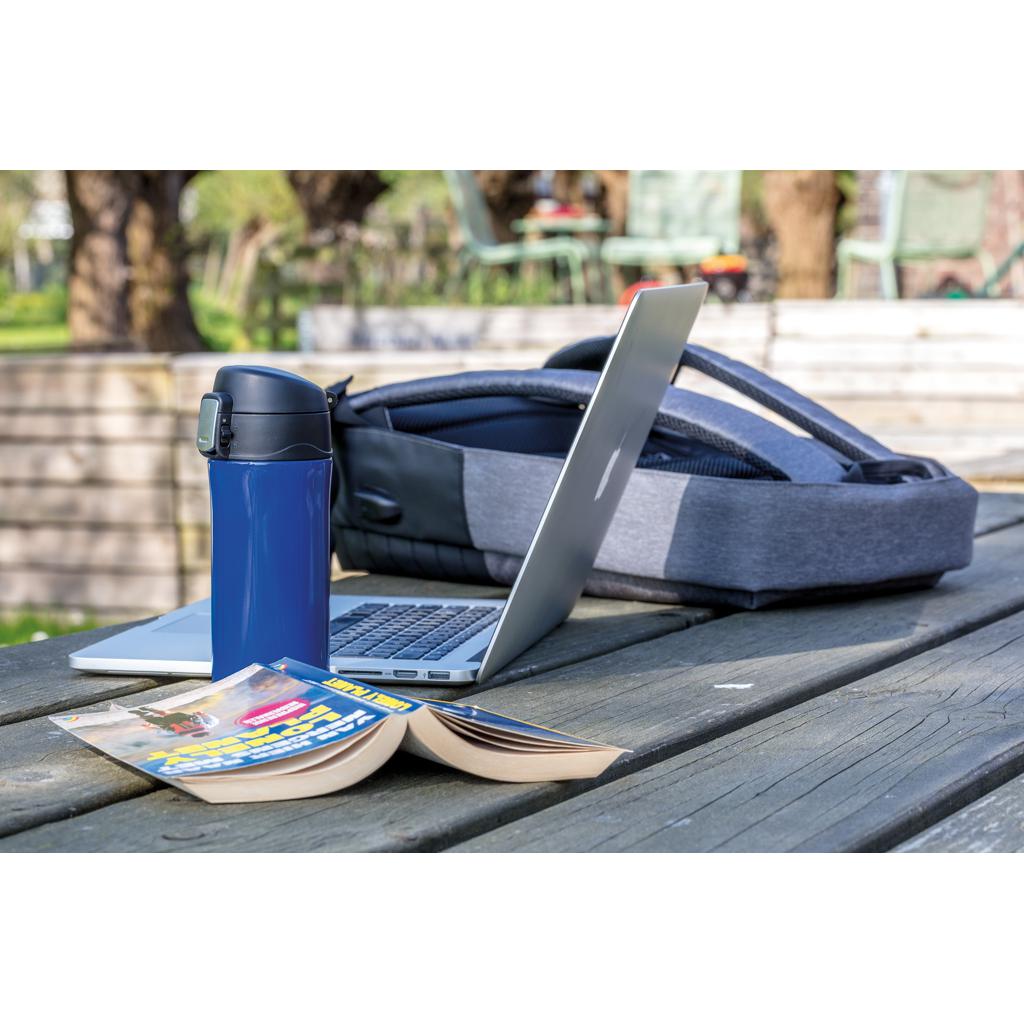 Cană termoizolantă din oțel inoxidabil reciclat RCS, cu sistem de închidere ușoară blue