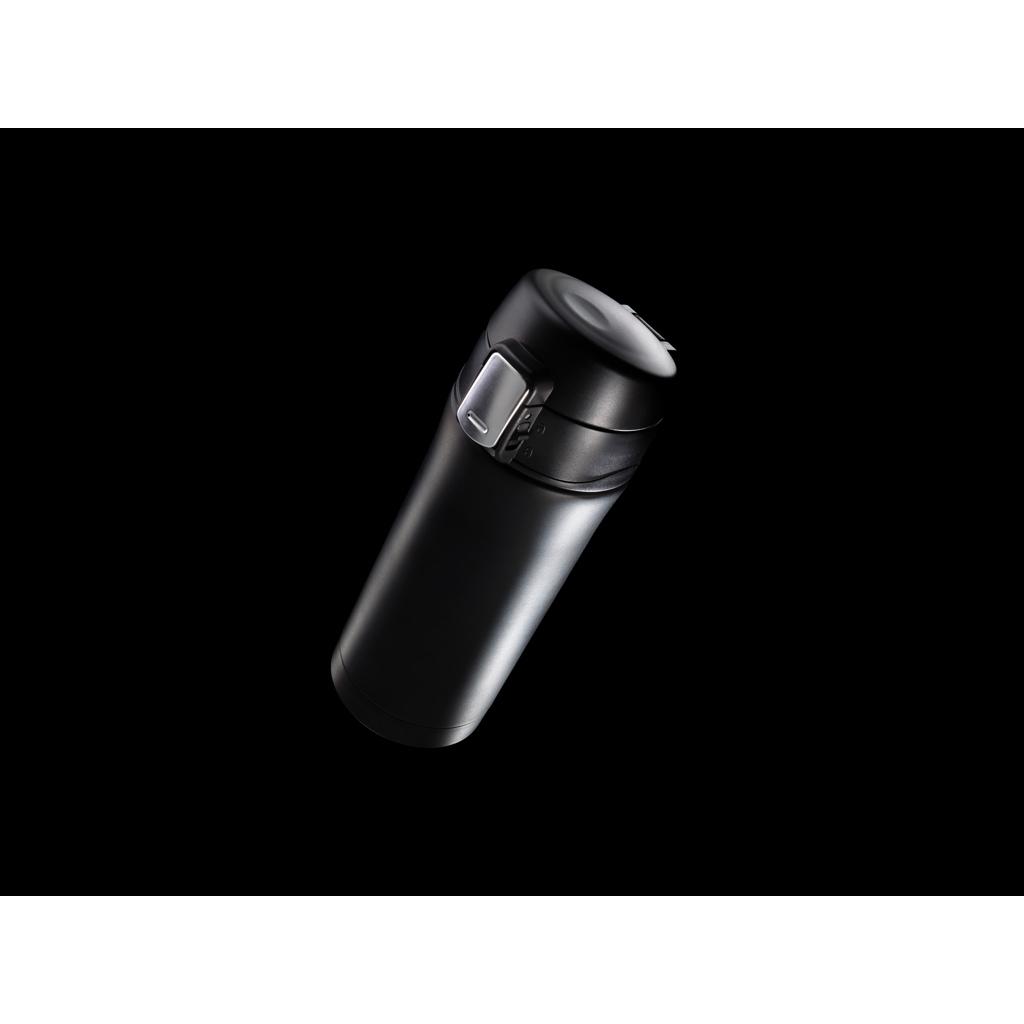 Cană termoizolantă din oțel inoxidabil reciclat RCS, cu sistem de închidere ușoară black