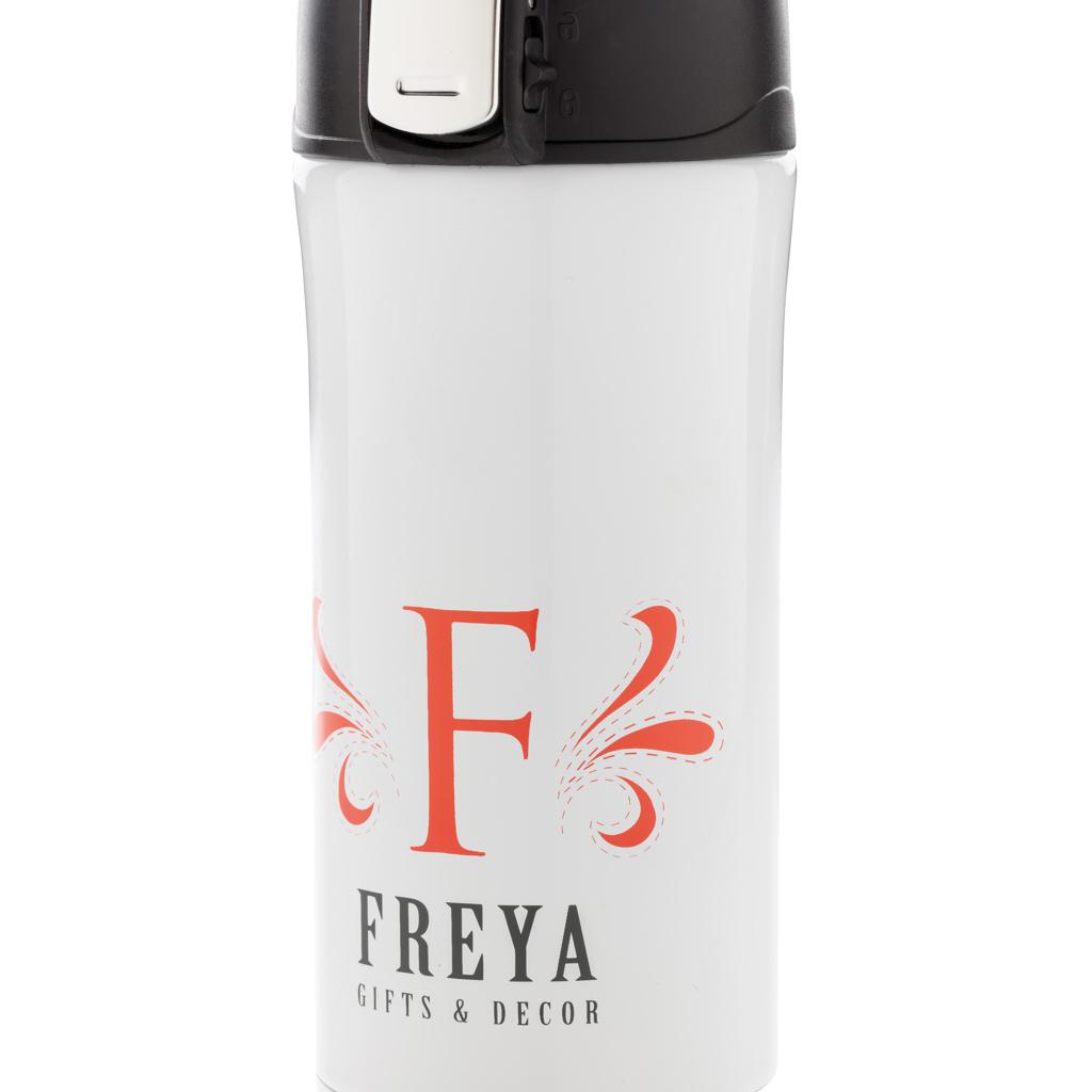 Cană termoizolantă din oțel inoxidabil reciclat RCS, cu sistem de închidere ușoară transparent