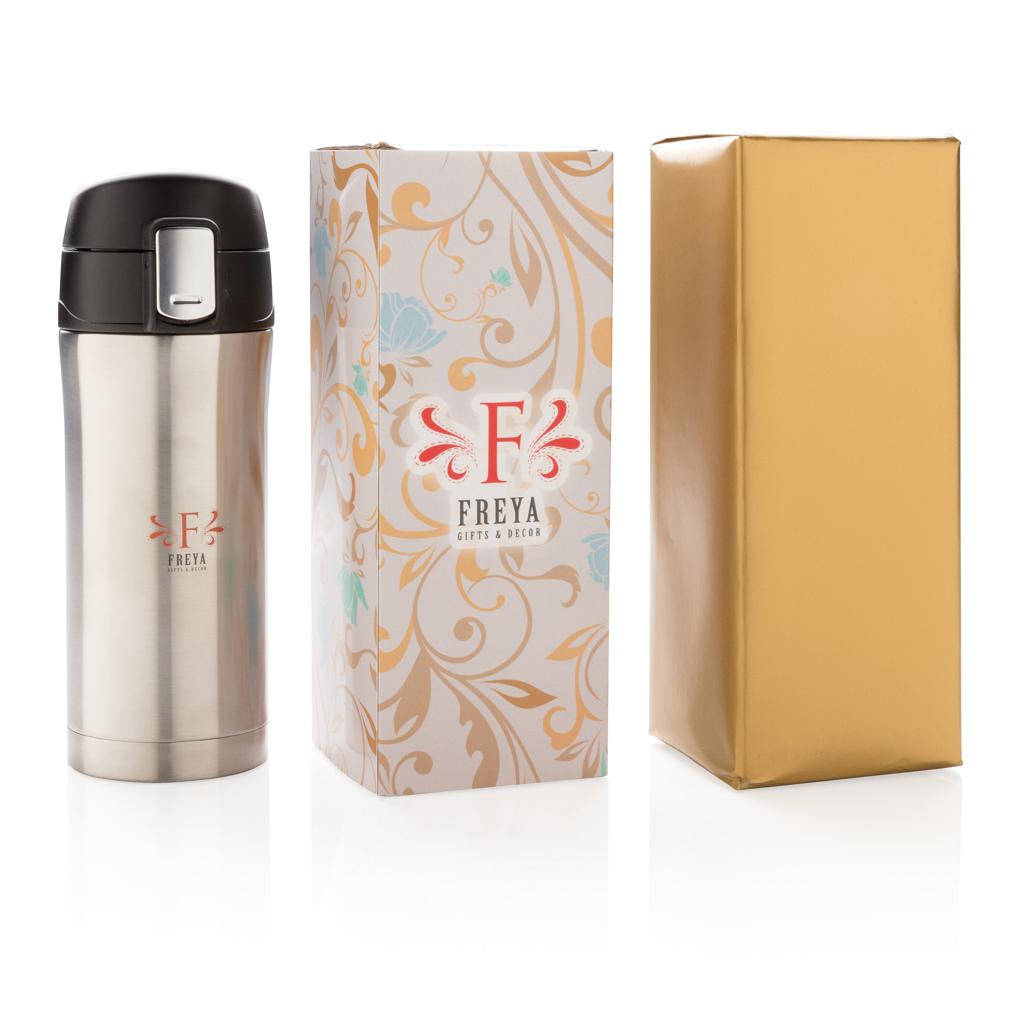 Cană termoizolantă din oțel inoxidabil reciclat RCS, cu sistem de închidere ușoară silver