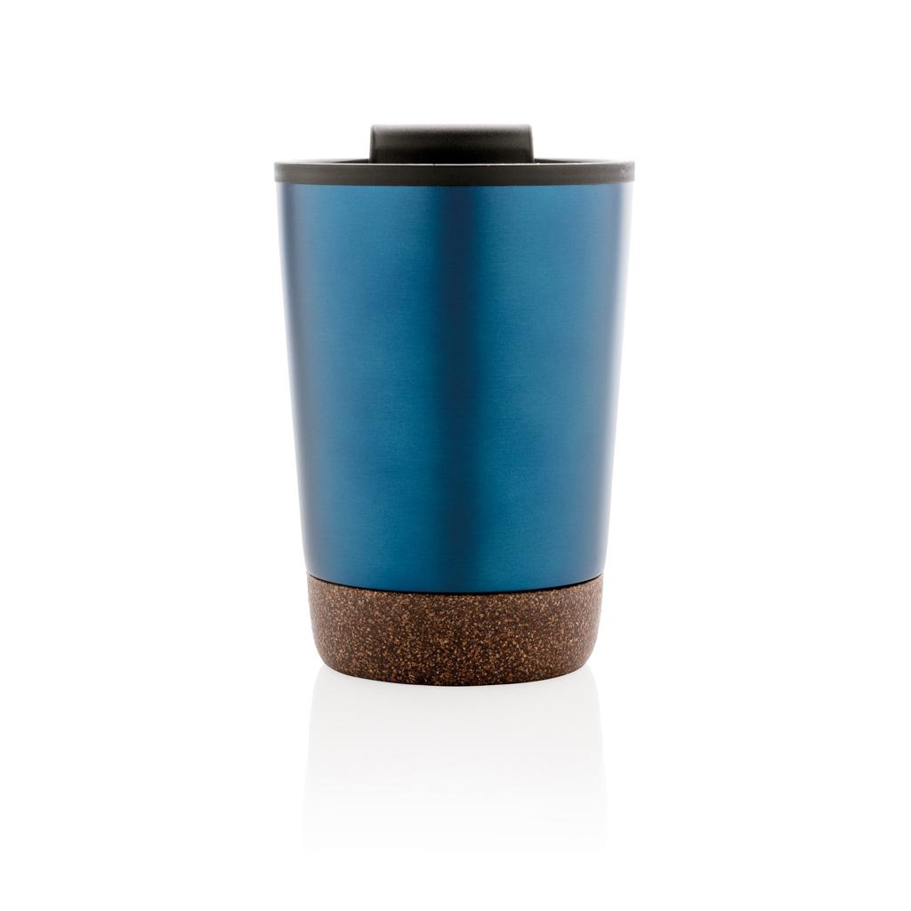 Cană de cafea din oțel inoxidabil cu bază din plută, din RPP reciclat GRS blue