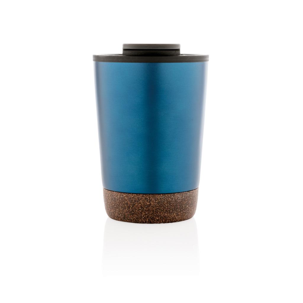 Cană de cafea din oțel inoxidabil cu bază din plută, din RPP reciclat GRS blue
