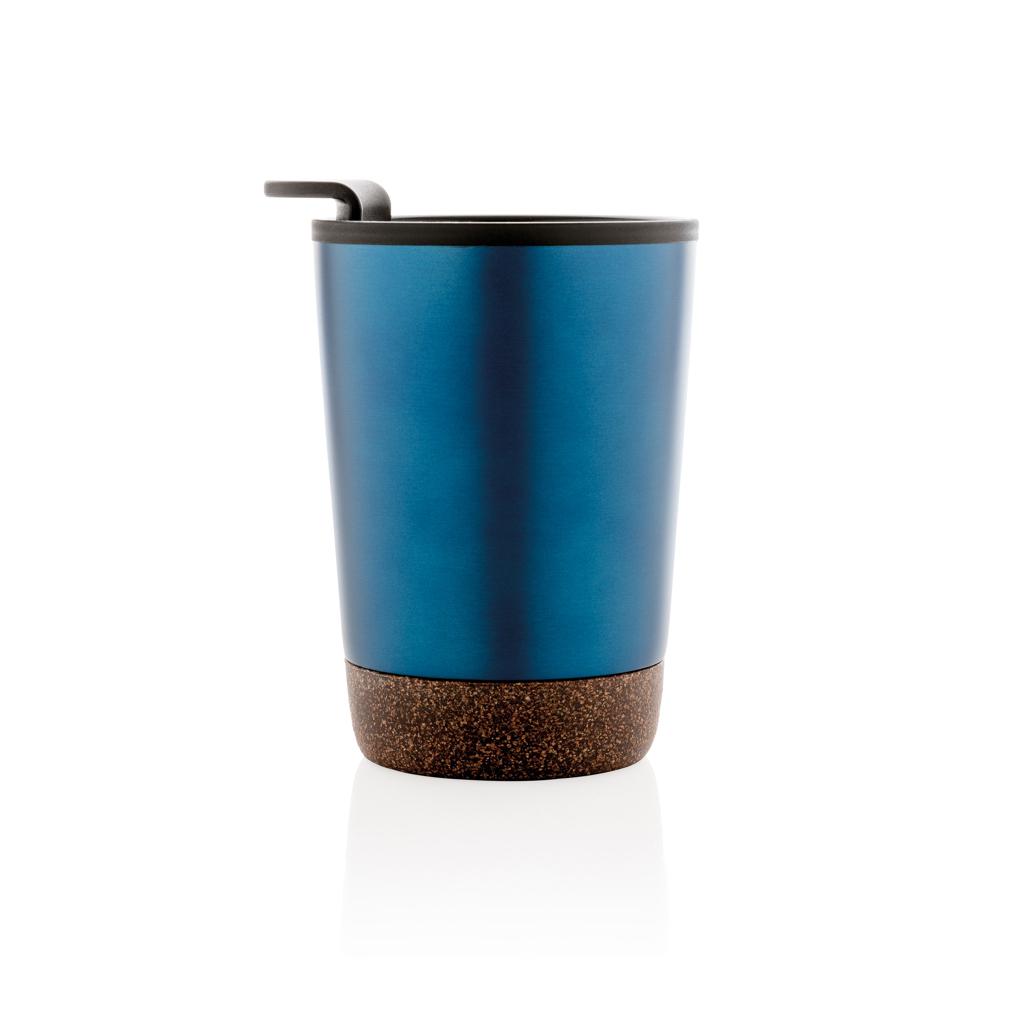 Cană de cafea din oțel inoxidabil cu bază din plută, din RPP reciclat GRS blue