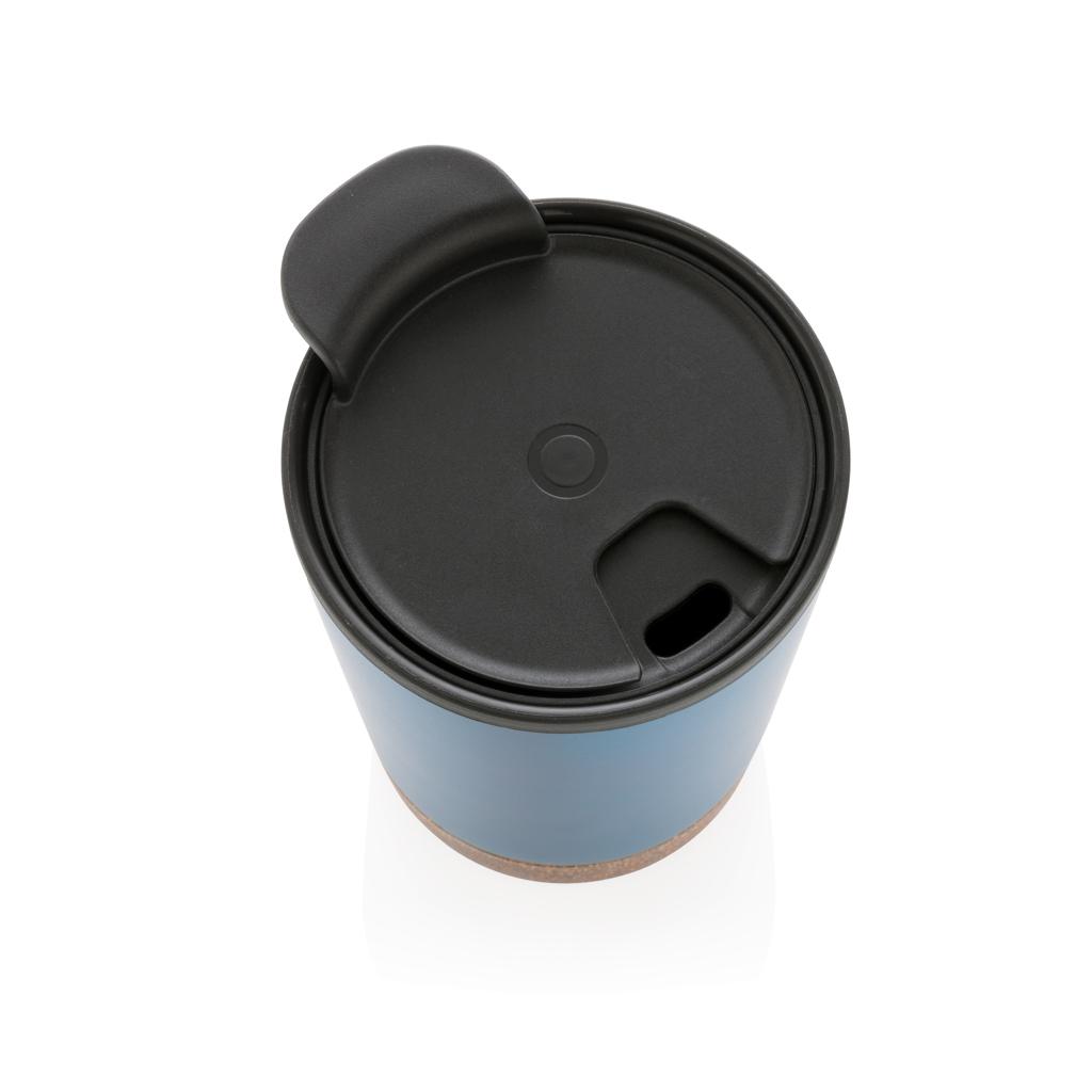 Cană de cafea din oțel inoxidabil cu bază din plută, din RPP reciclat GRS blue