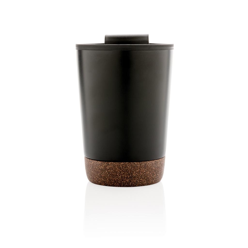 Cană de cafea din oțel inoxidabil cu bază din plută, din RPP reciclat GRS black