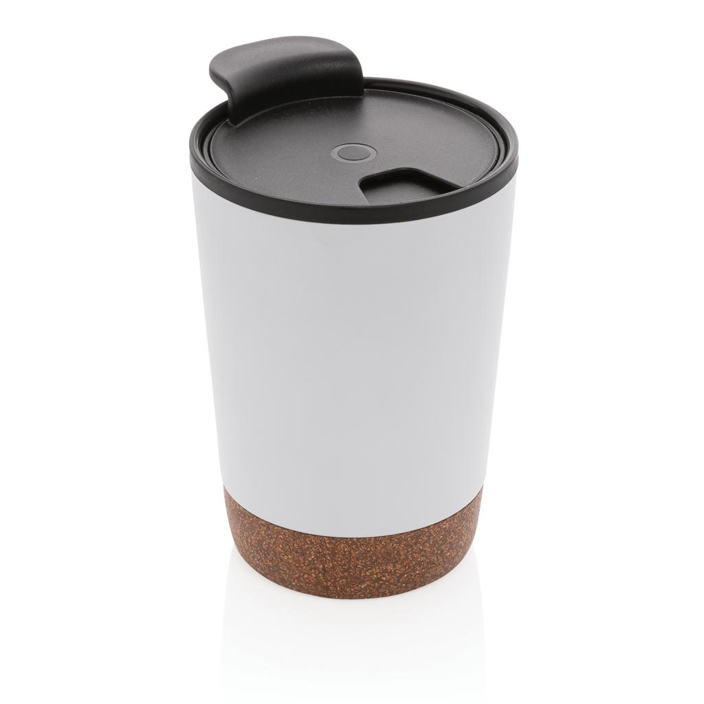 Cană de cafea din oțel inoxidabil cu bază din plută, din RPP reciclat GRS transparent