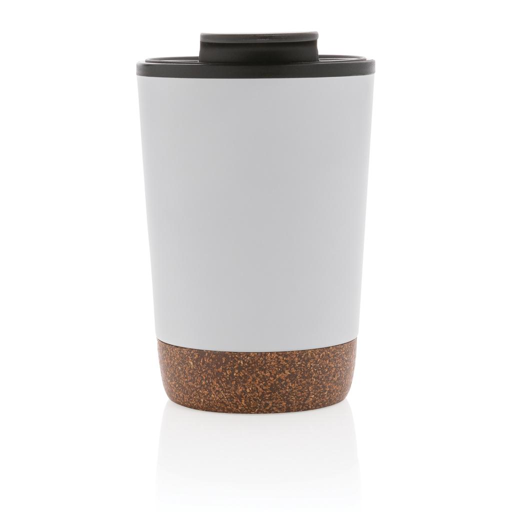 Cană de cafea din oțel inoxidabil cu bază din plută, din RPP reciclat GRS transparent