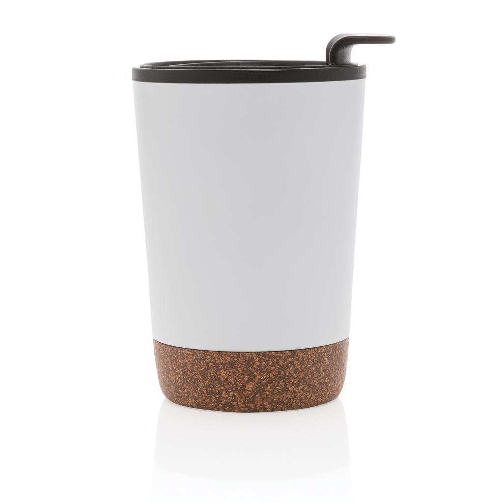 Cană de cafea din oțel inoxidabil cu bază din plută, din RPP reciclat GRS transparent