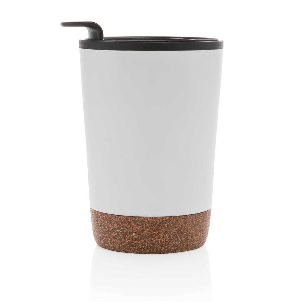 Cană de cafea din oțel inoxidabil cu bază din plută, din RPP reciclat GRS transparent