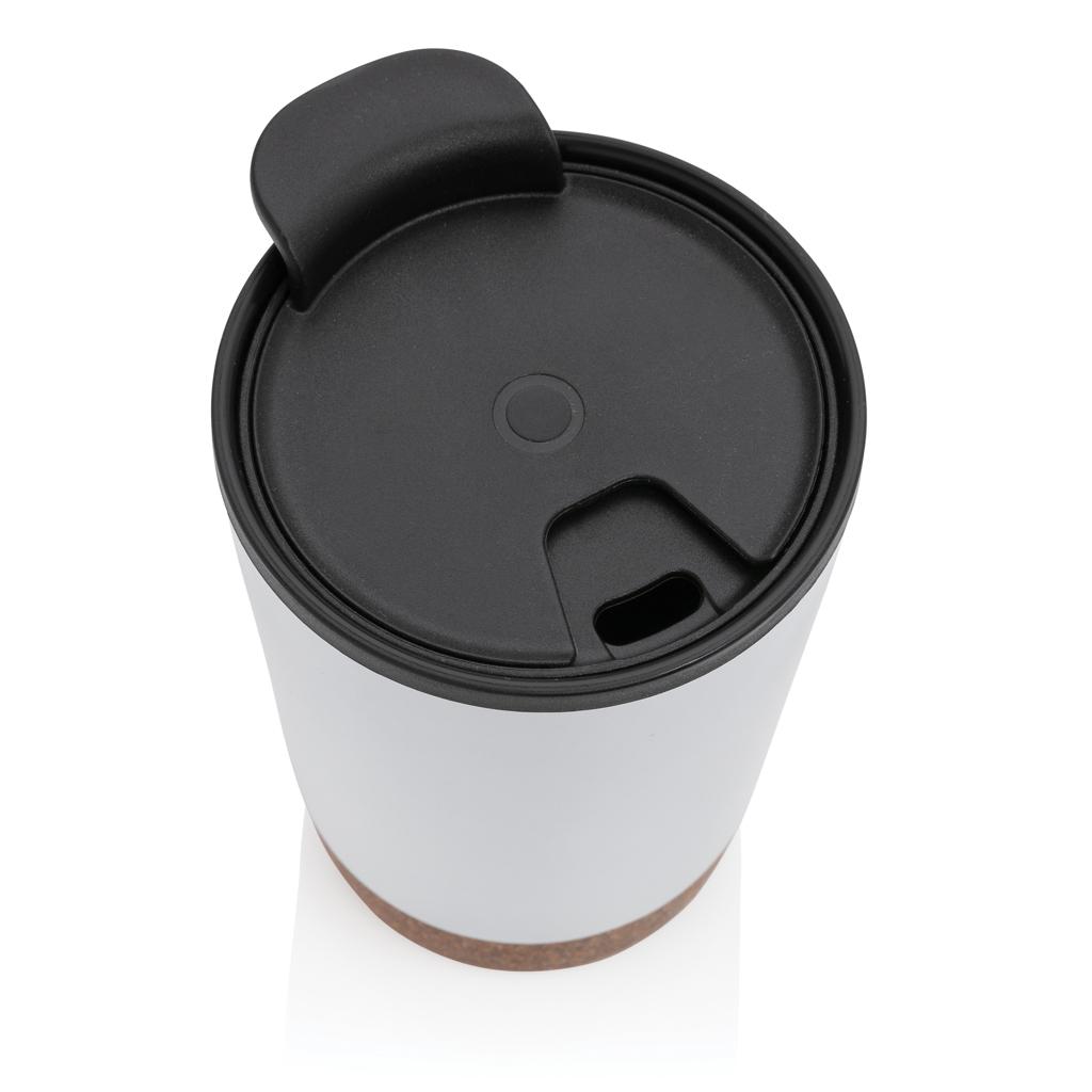 Cană de cafea din oțel inoxidabil cu bază din plută, din RPP reciclat GRS transparent
