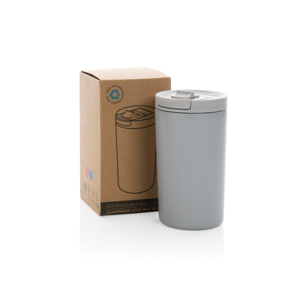 Cană termoizolantă etanșă cu pereți dubli RCS RSS, cu sistem de blocare grey