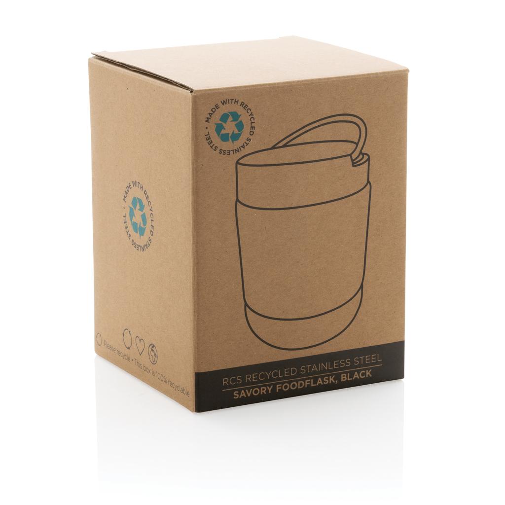 Termos alimentar din oțel inoxidabil reciclat, certificat RCS Savory  black