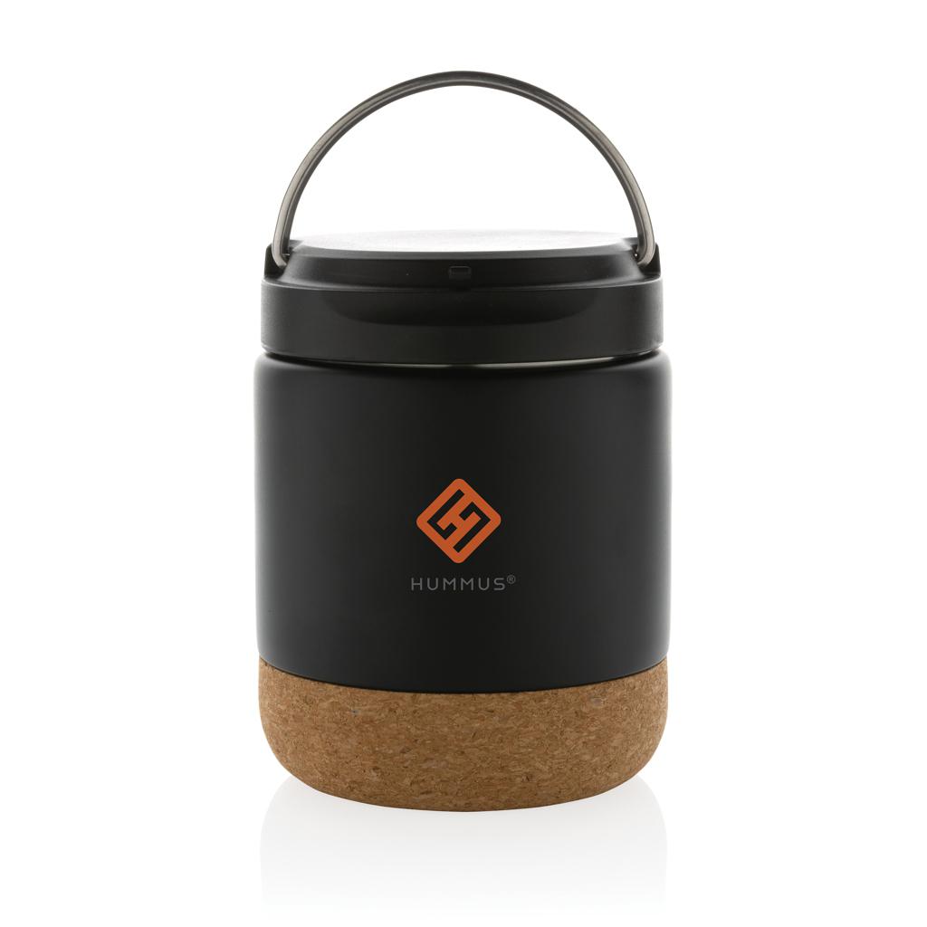 Termos alimentar din oțel inoxidabil reciclat, certificat RCS Savory  black