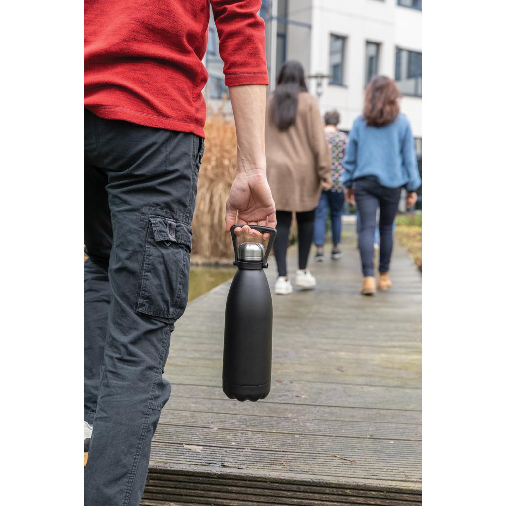 Sticlă termoizolantă mare din oțel inoxidabil reciclat RCS, 1.5L black