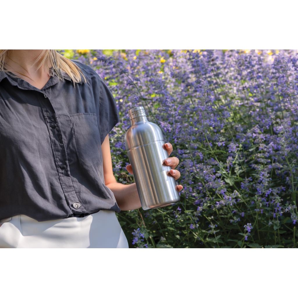 Sticlă pentru băuturi carbogazoase din oțel reciclat, certificată RCS Soda silver