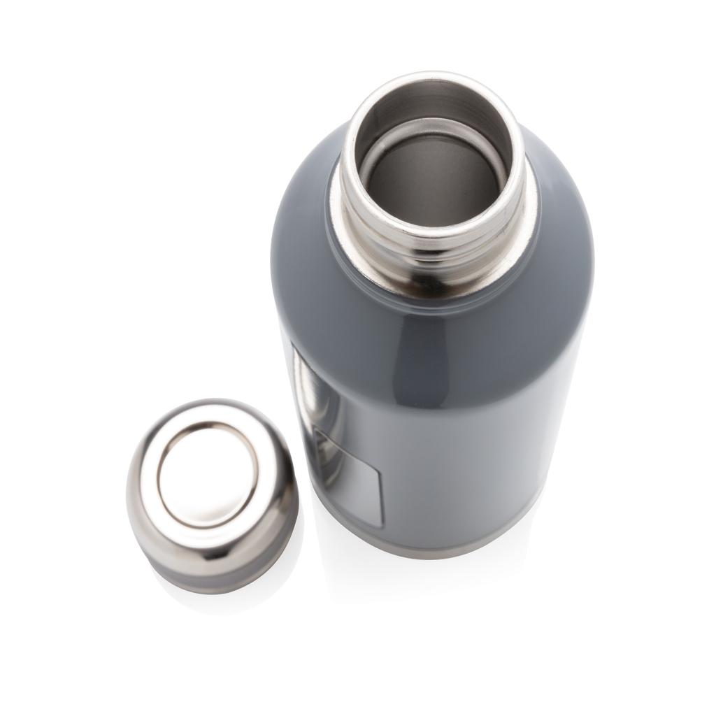 Sticlă termoizolantă etanșă cu plăcuță pentru logo grey