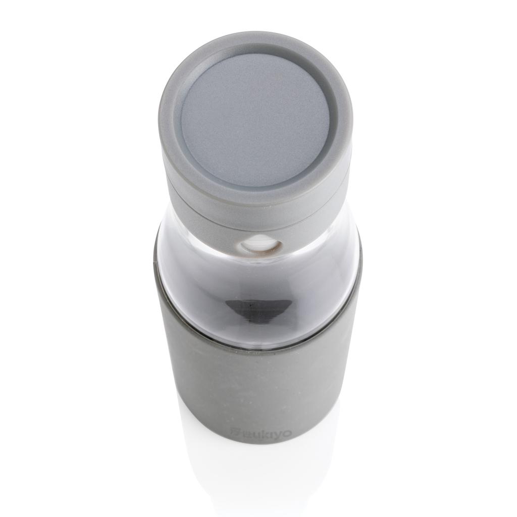 Sticlă din sticlă pentru monitorizarea hidratării, cu husă Ukiyo grey
