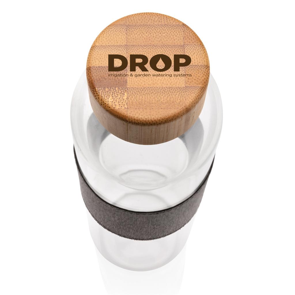 Sticlă din sticlă borosilicată cu capac din bambus Impact transparent