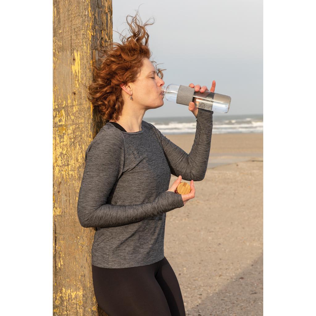 Sticlă din sticlă borosilicată cu capac din bambus Impact transparent