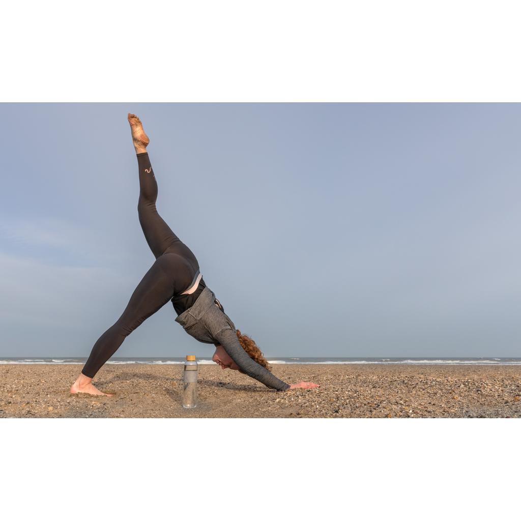 Sticlă din sticlă borosilicată cu capac din bambus Impact transparent