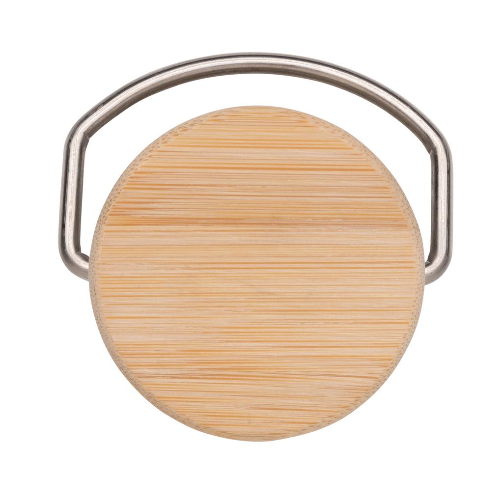 Sticlă modernă din oțel inoxidabil cu capac din bambus navy