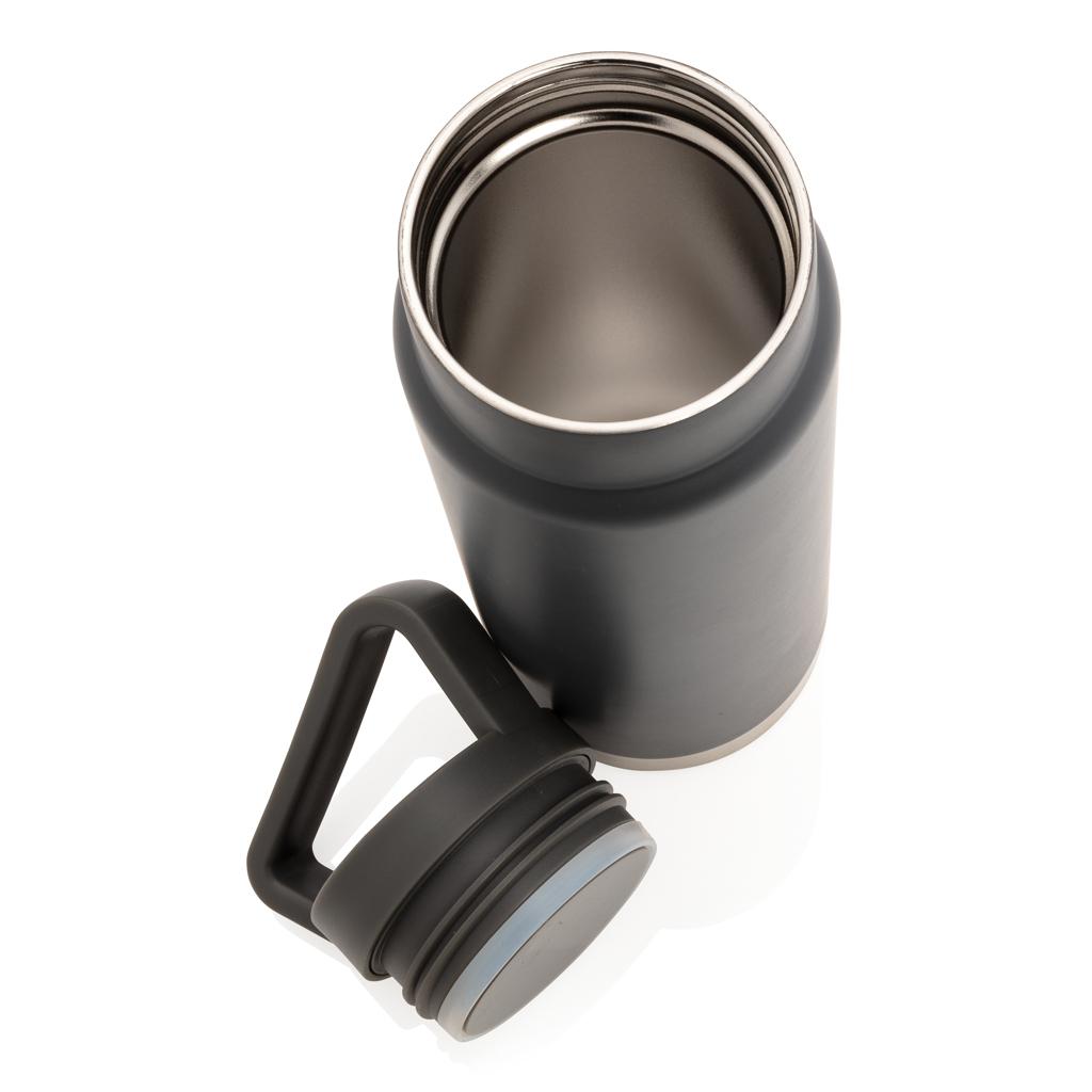 Sticlă termoizolantă etanșă on-the-go, cu mâner grey
